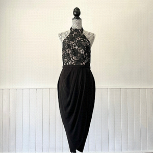 Rodeo Show Black Lace Bodice Halter Cocktail Dress Size 8